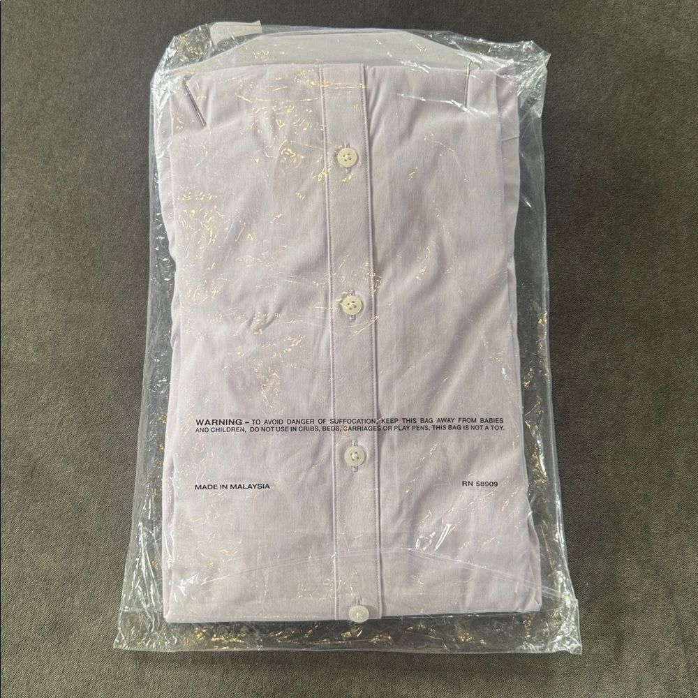 Tommy John Men's Lavender Fog Slim Fit Stay Tucked Dress Shirt Size 16.5 34/35 - Picture 8 of 8